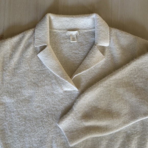 Fuzzy White Sweater - Picture 3 of 4